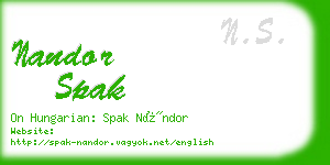 nandor spak business card